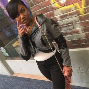 Black and Grey Motorcycle Jacket